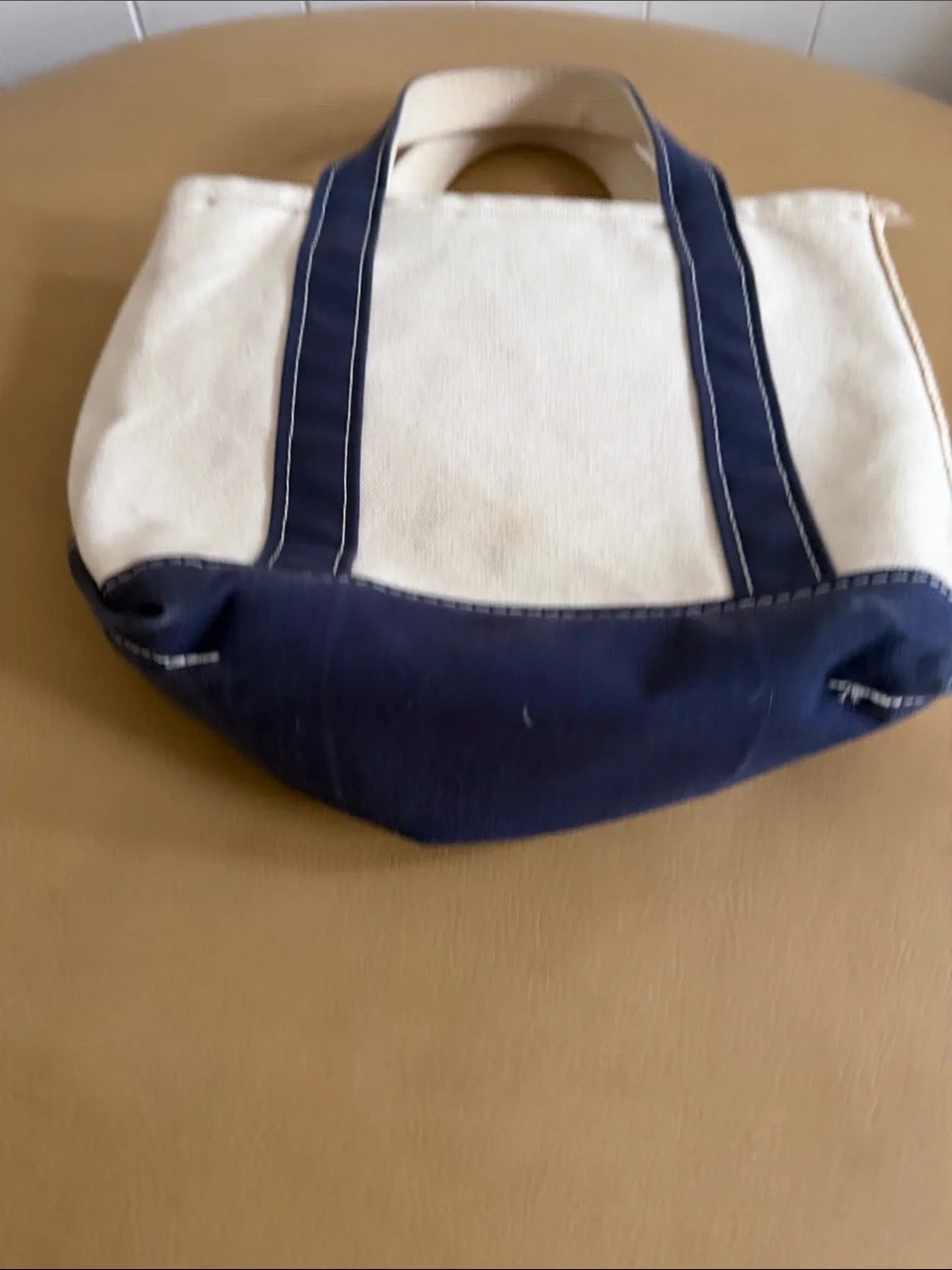 LL bean Canvas Tote Bag with Navy Trim - Women Bags - Picture 3 of 6
